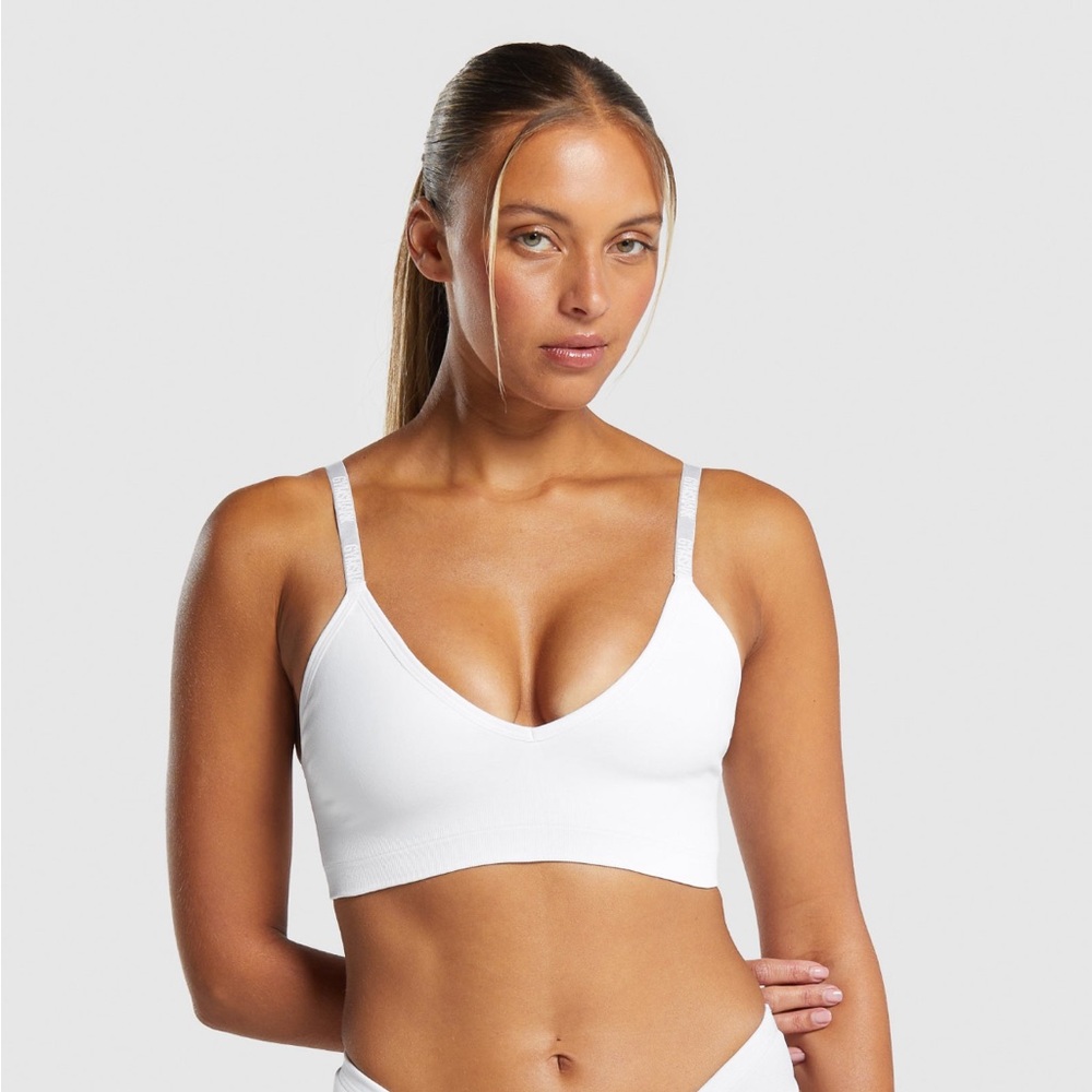 Gymshark White Seamless Bra and Boxer Set Intimates